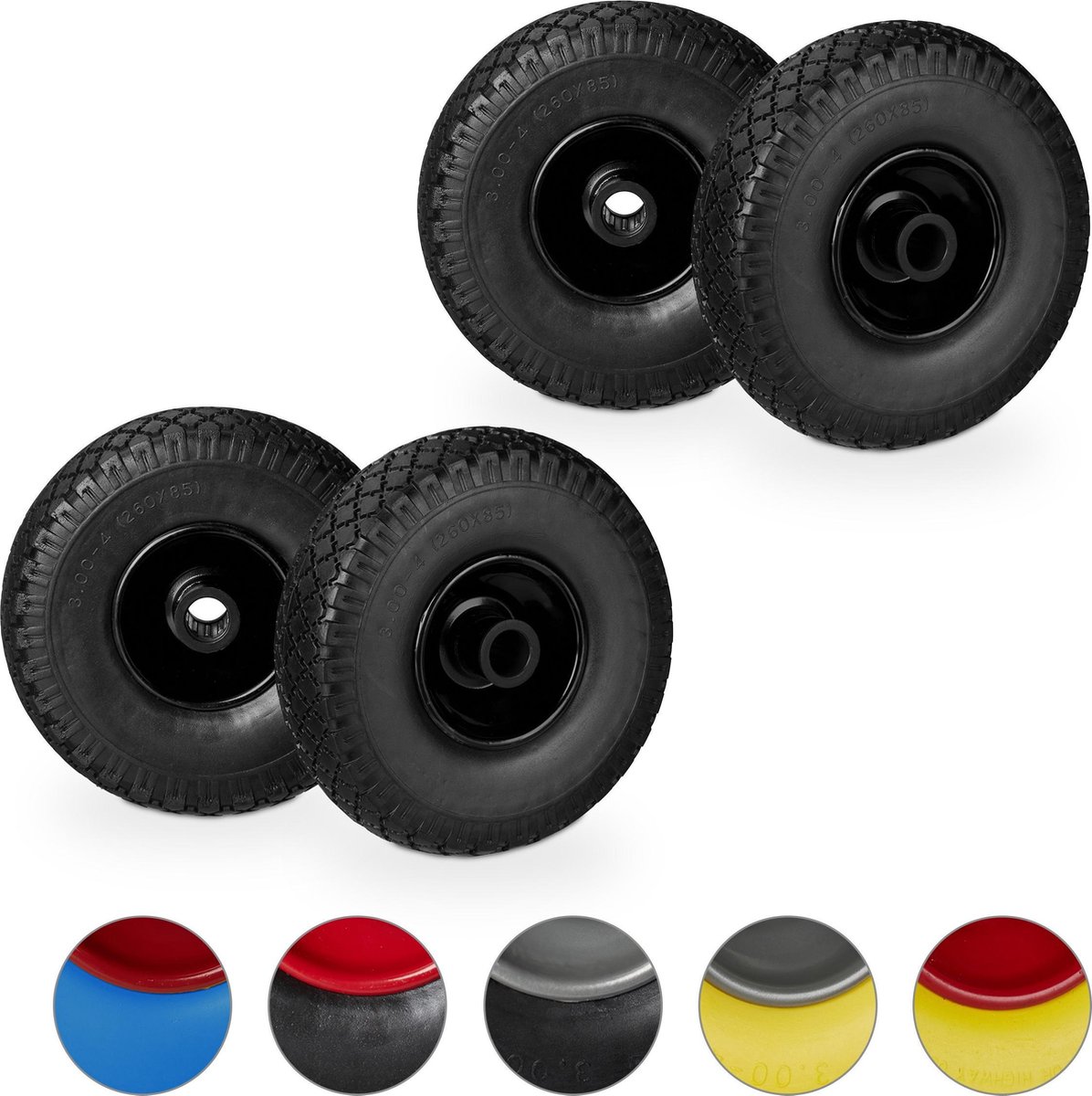 Ruota Gonfiabile Carriola Ruota Per Carriola 4.80/4.00-8 Relaxdays - Pneumatico Ad Aria, Cerchione Plastica, Portata 120 Kg Gomma Carriola 4.80/4.00-8 - 7