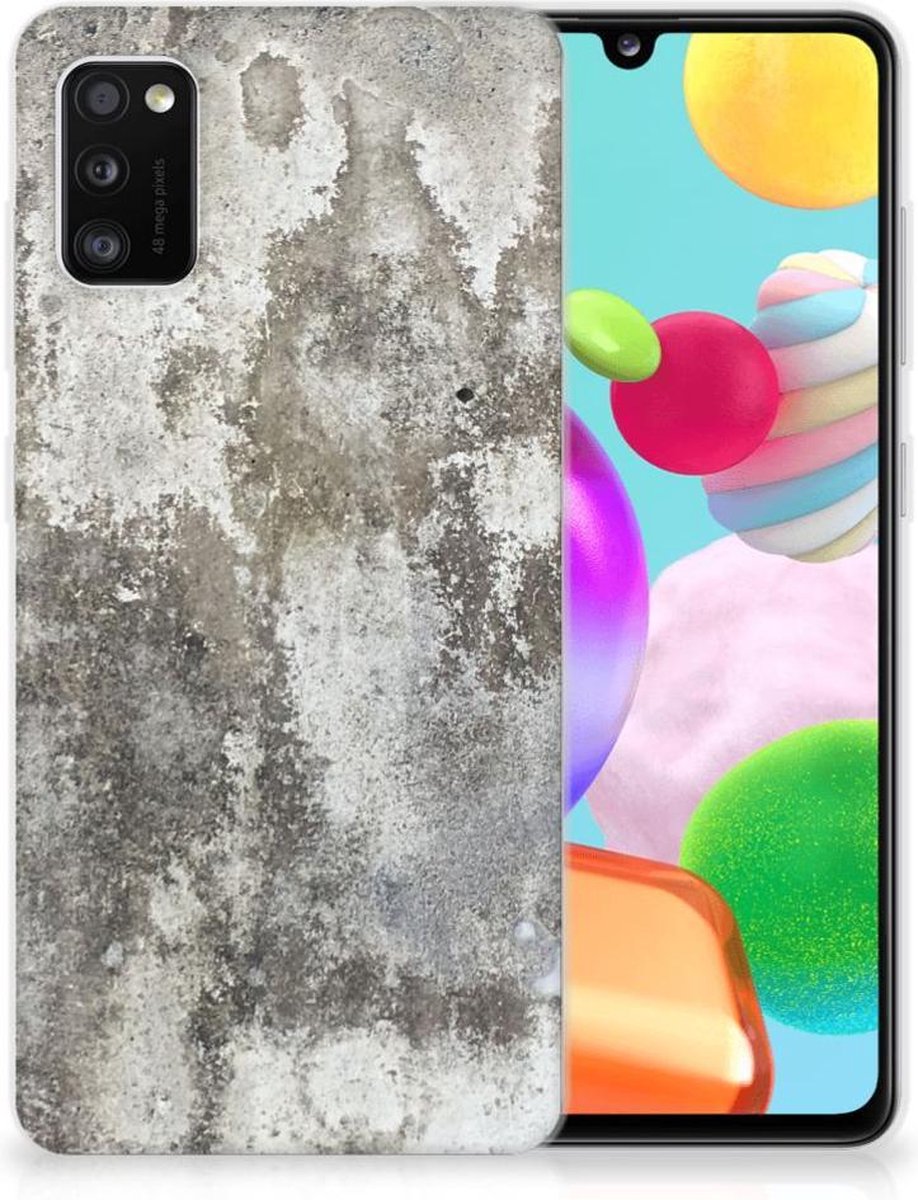Samsung Galaxy A41 TPU Siliconen Hoesje Beton Print
