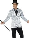 ESPA - Luxe zilverkleurig lovertjes disco jasje voor mannen - Medium