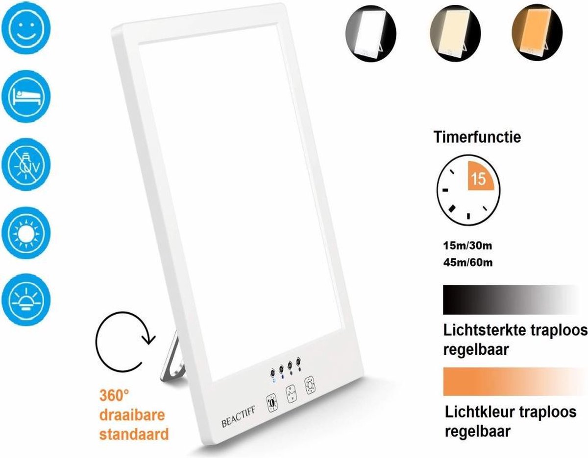 Daglichtlamp met Timer, lichttherapielamp/energielamp