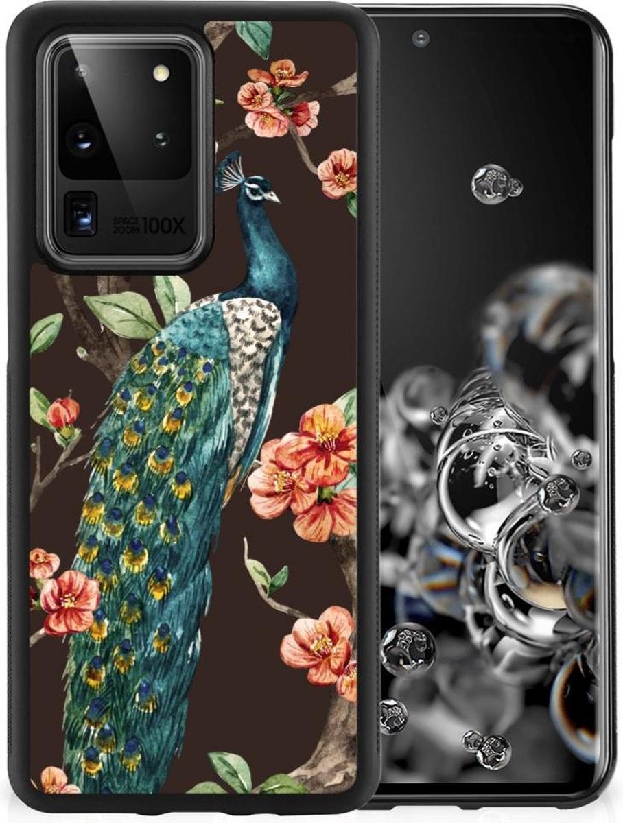 Samsung Galaxy S20 Ultra Back Cover Pauw met Bloemen