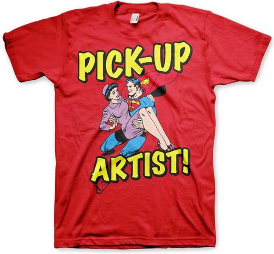 DC Comics Superman Heren Tshirt -2XL- Pick-Up Artist Rood