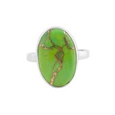 Jewelryz Laodice | Ring 925 zilver met koper-turkoois groen | Maat 19,5