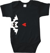 Rompertjes baby met tekst - Bat love - Romper zwart - Maat 62/68