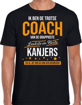 Trotse coach van de beste kanjers cadeau t-shirt zwart voor heren -  kado voor een sport / coach 2XL