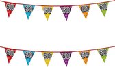2x stuks vlaggenlijnen met glitters 60 jaar thema feestartikelen - Verjaardag versieringen - 8 meter - Plastic
