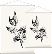 Kardinaalsmuts zwart-wit (Spindle Tree) - Foto op Textielposter - 90 x 135 cm