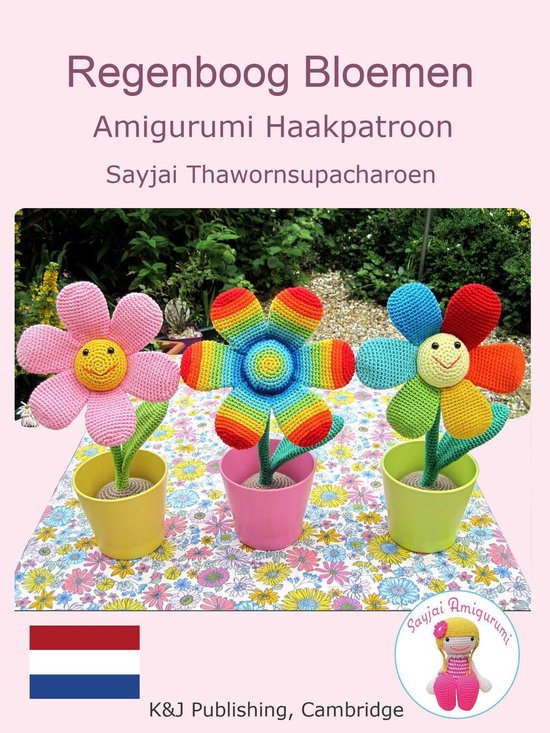 Decoraties voor in huis haken 1 - Regenboog Bloemen, Amigurumi Haakpatroon