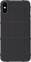 RUGGED SHIELD Rubber Bumper Case Hoesje voor iPhone XS Max - Zwart