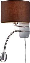 LED Wandlamp - Trion Hotia - E14 Fitting - 3W - Warm Wit 3000K - Rond - Mat Bruin - Aluminium - OSRAM LEDs - BSE