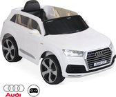 AUDI Q7 Wit, elektrische auto 12V, 1 plaats, 4x4 voor kinderen met autoradio en afstandsbediening