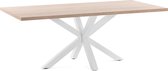 Kave Home - Argo tafel 200 cm natuurlijke melamine wit benen