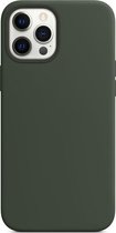 Mobigear Hoesje geschikt voor Apple iPhone 12 Pro Max Siliconen MagSafe Telefoonhoesje | Mobigear Rubber Touch Backcover | Geschikt voor MagSafe | Geschikt voor Draadloos Opladen met Magnetische Ring | MagSafe Case - Groen