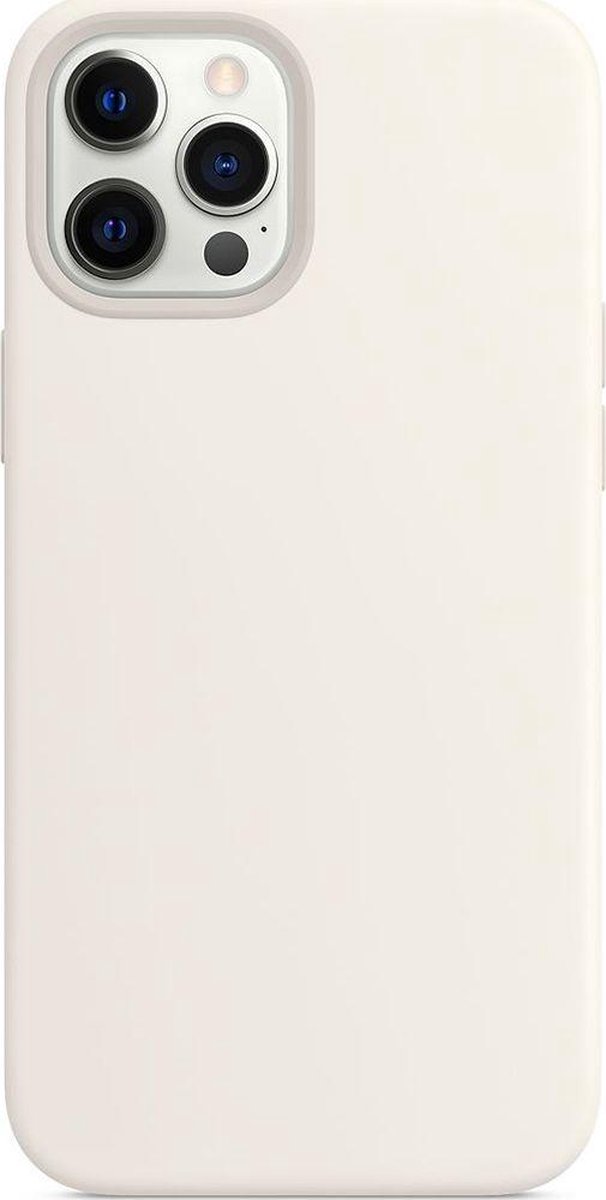 Mobigear Hoesje geschikt voor Apple iPhone 12 Pro Siliconen MagSafe Telefoonhoesje | Mobigear Rubber Touch Backcover | Geschikt voor MagSafe | Geschikt voor Draadloos Opladen met Magnetische Ring | Geschikt voor MagSafe Case - Wit