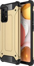 Samsung Galaxy A72 Hoesje - Mobigear - Outdoor Serie - Hard Kunststof Backcover - Goud - Hoesje Geschikt Voor Samsung Galaxy A72