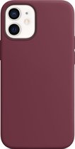 Apple iPhone 12 Mini Hoesje - Mobigear - Rubber Touch Serie - Hard Kunststof Backcover - Bordeaux Rood - Hoesje Geschikt Voor Apple iPhone 12 Mini