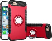 Voor iPhone 8 & 7 Telefoon Ring Armor TPU + PC 360 Graden Rotatie Magnetische Telefoon Ring Stent Combinatie Case (Rood)