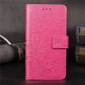 Voor Nokia 3.1 Plus Geperste Bloemen Horizontale Flip Leren Case Met Magnetische Gesp & Houder & Kaartsleuven & Portemonnee (Rose)
