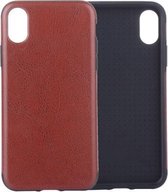 Crazy Horse Texture PU Case voor iPhone X / XS (bruin)