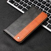Zakelijke effen kleur stiksels horizontale flip lederen hoes voor iPhone 7 Plus, met houder en kaartsleuven en portemonnee en lanyard (bruin)