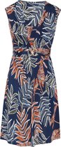 Cassis - Female - Jurk met palmprint  - Marineblauw