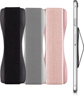 kwmobile vingerhouder voor smartphone - Vingergreep voor telefoon - Zelfklevende finger holder - Set van 3 - In zwart / zilver / roségoud