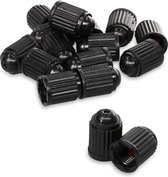 kwmobile 20x autoventieldoppen - Ventieldopjes van metaal in zwart - Ventieldoppen voor auto, motor en fiets