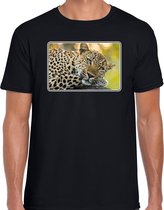 Dieren shirt met jaguars foto - zwart - voor heren - jachtluipaard / jaguar cadeau t-shirt - kleding M