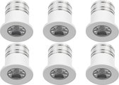 LED Veranda Spot Verlichting 6 Pack - 3W - Warm Wit 3000K - Inbouw - Rond - Mat Wit - Aluminium - Ø31mm