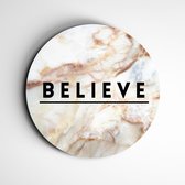 IDecorate - Schilderij - Spreuk Believe Marmer Look Spreuken En Typografie - Multicolor - 40 X 40 Cm