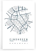 Walljar - Stadskaart Eindhoven Centrum IV - Muurdecoratie - Poster met lijst