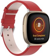 Shop4 - Fitbit Sense Bandje - Kunstleer Rood