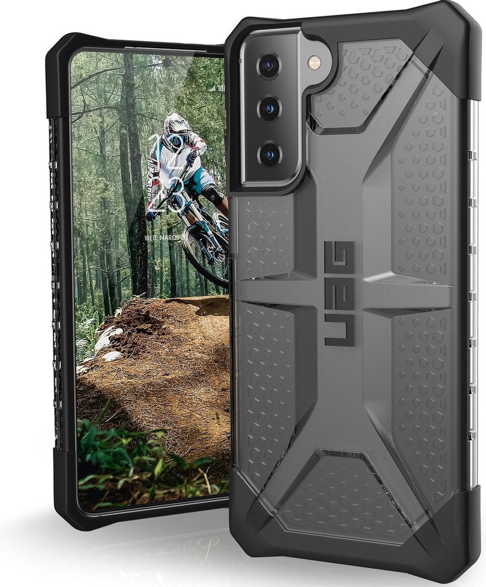 UAG - Plasma backcover hoes - Samsung Galaxy S21 Plus - Grijs + Lunso Tempered Glass