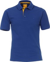 Redmond modern fit poloshirt - blauw (geel contrast) -  Maat: M