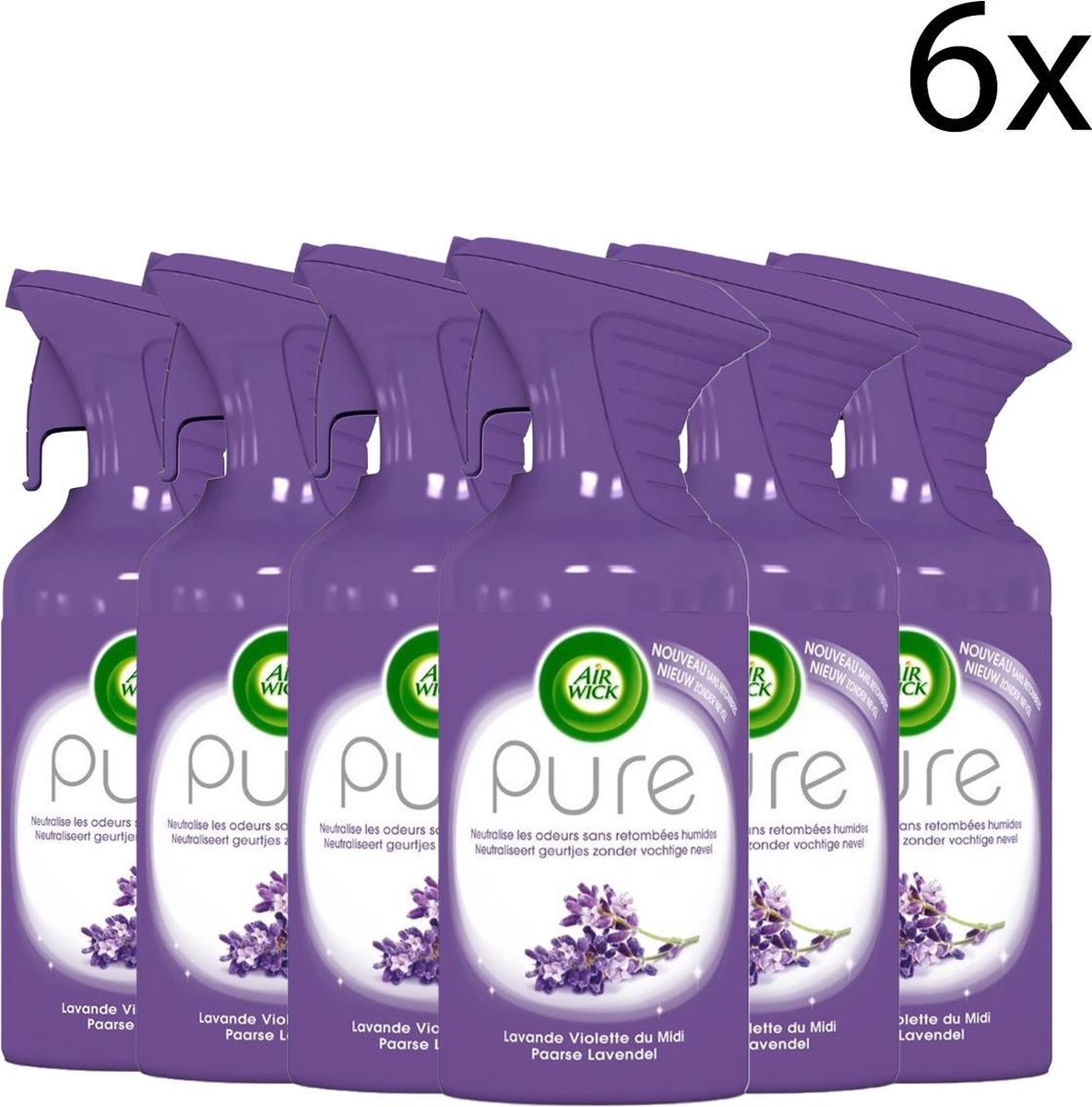 Air Wick Luchtverfrisser Spray - Pure Paarse Lavendel 250ml x6