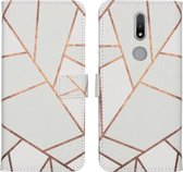 iMoshion Design Softcase Book Case Nokia 2.4 hoesje - White Graphic