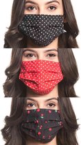 Pussy Deluxe Masker Dots & Cherries 3 Pack Mondkapje Multicolours