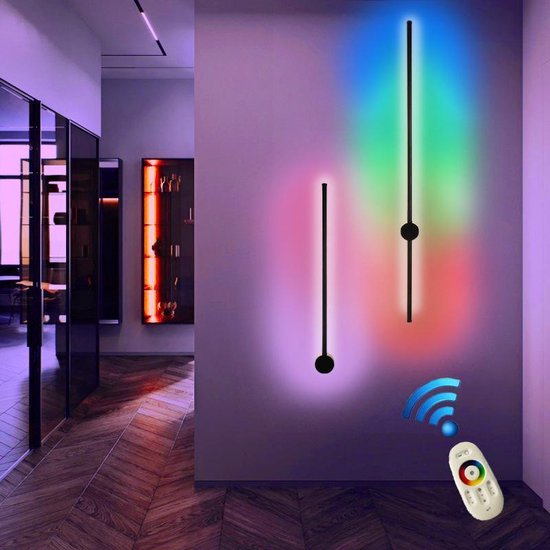 Mededogen Kwik Fictief Moderne LED Wandlamp RGB – Wandlamp – Slimme Lamp - LED Lamp – RGB Smart  Lamp – ... | bol.com