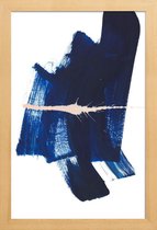 JUNIQE - Poster met houten lijst Donkerblauw - abstract -13x18 /Blauw