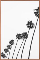 JUNIQE - Poster met kunststof lijst Cali Palms -60x90 /Grijs & Wit