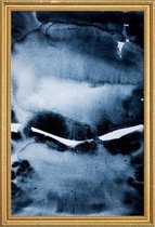 JUNIQE - Poster met houten lijst Watercolor 6 -20x30 /Blauw & Wit