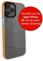 iPhone SE 2020 Backcover Bumper Hoesje - Back cover - case - Apple iPhone SE 2020 - Transparant / Oranje