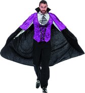 Wilbers & Wilbers - Vampier & Dracula Kostuum - Goth Dracuul Gothic Paars - Man - paars - Maat 52 - Halloween - Verkleedkleding