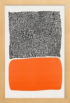 JUNIQE - Poster in houten lijst City Sunset -60x90 /Grijs & Oranje