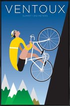 JUNIQE - Poster in kunststof lijst Ventoux -60x90 /Blauw & Geel