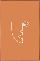 JUNIQE - Poster met kunststof lijst Perspective -60x90 /Bruin & Oranje