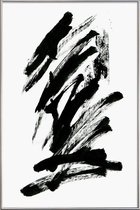 JUNIQE - Poster met kunststof lijst Black Abstract -13x18 /Wit & Zwart