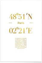 JUNIQE - Poster Paris gouden -20x30 /Goud & Wit