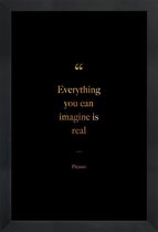 JUNIQE - Poster met houten lijst Gold Everything You Can Imagine Is