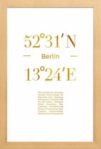 JUNIQE - Poster met houten lijst Berlin gouden -13x18 /Goud & Wit